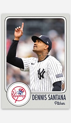 #ad Dennis Santana Custom New York Yankees Baseball Card Limited Edition $9.49