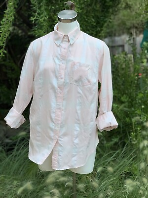 #ad AVA amp; VIV Pink Silver Metallic Plaid Button Up Shirt Blouse Plus Size X 14W $10.49