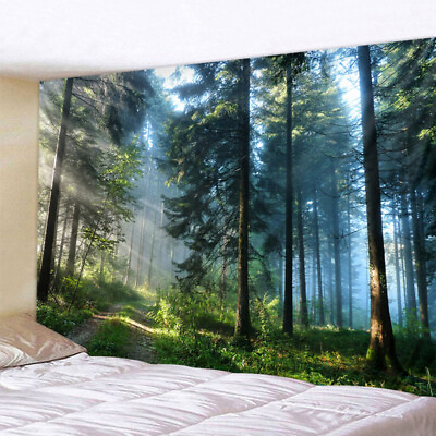 #ad Forest Tree Printed Tapestry Bohemian Wall Hanging Tapestries Art Home Decor $13.09