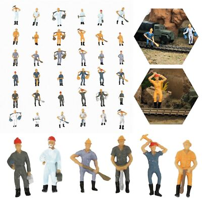 #ad Train Worker Model ABS Plastic Scale 1:50 Miniature People Tool Railway Layout $65.08