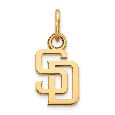 14k Yellow Gold MLB LogoArt San Diego Padres Letters S D Extra Small Pendant $140.00