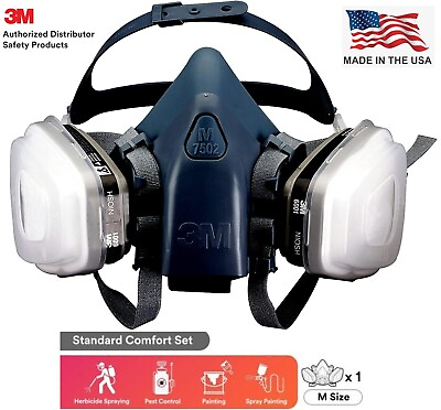 #ad 3M 7 IN 1 Reusable Half Face Respirator Facepiece GAS MASK Spraying Painting LG $59.99
