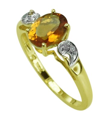 #ad Medira Citrine Gemstone Jewelry 10k Yellow Gold Cocktail Ring Size 7 For Women $167.45