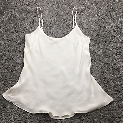 #ad Womens Cami Top White Scoop Neck Spaghetti Strap Size S Adjustable Straps NWOT $9.74