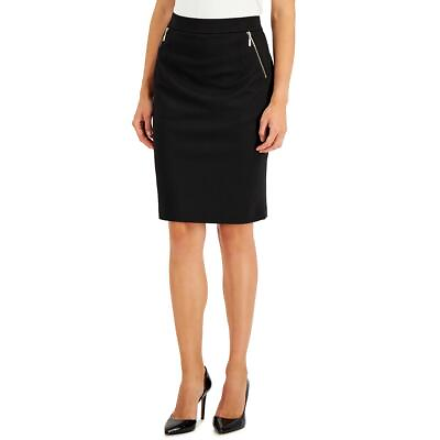 #ad Kasper Womens Black Ponte Pockets Office Pencil Skirt 4 BHFO 6224 $13.99