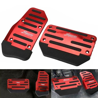 Red Non Slip Automatic Gas Brake Foot Pedal Pad Cover Car Accessories $7.49
