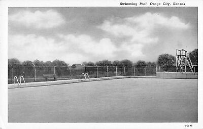 #ad Vintage Postcard Exterior View Swimming Pool Area Osage City Kansas $9.98
