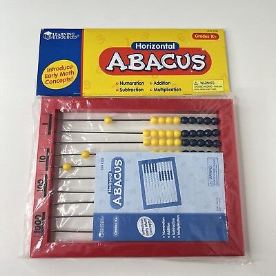 #ad Abacus Learning Resources 2 Color Desktop Red Frame Color Coded Math NEW $11.99
