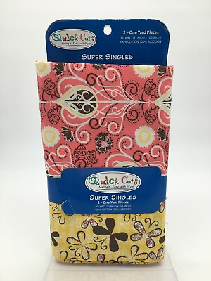 #ad Fabric Quick Cuts Super Singles 36” X 42” Two One Yard Pieces Crafting Sewing $5.99