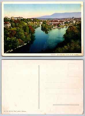 #ad Vintage Postcard Switzerland Saint Jean et la Jonction du Rh?ne et l#x27;Arve $8.85