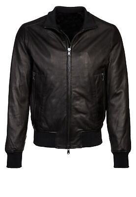 #ad New Leather Jacket Mens Biker Motorcycle Real Leather Coat Slim Fit Black #1291 $118.00