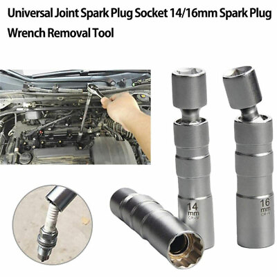#ad 14 16MM Thin Wall Magnetic Swivel Spark Plug Socket 12 Point Removal Tool $8.79