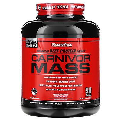 #ad Carnivor Mass Anabolic Beef Protein Gainer Strawberry 5.79 lbs 2698 g $53.74