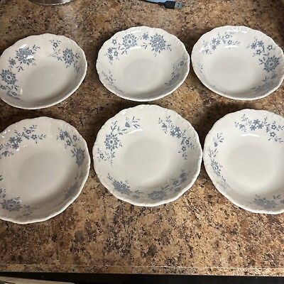 #ad Lot Of 6 Seltmann Weiden Christina Bavarian Blue Porcelain Dessert Bowls 5” $25.00