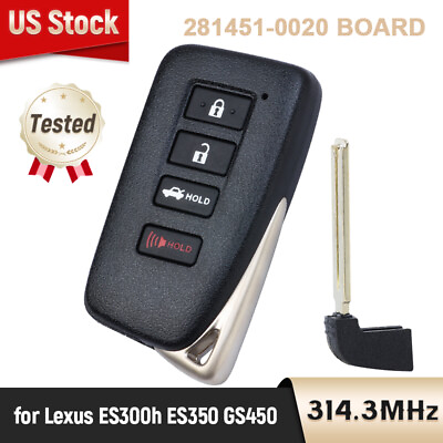 #ad for Lexus ES300h ES350 GS450 2013 2018 Smart Key Keyless Remote Fob HYQ14FBA $38.62
