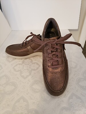 #ad Aravon Womens Metallic Sneakers Shoes SIZE 5 NWOT Lace Up Leather Brown Zipper $11.00