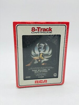 #ad Hank Williams Jr. Man Of Steel 8 Track Cartridge Tape White $19.00