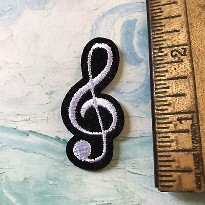 #ad TREBLE CLEF MUSIC NOTE MUSICAL PATCH BADGE SEW ON #P20 EMBROIDERY C $8.00