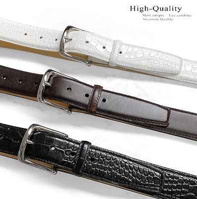 #ad Valley View Classic Buckle Italian Calfskin Genuine Leather Belt 1 1 2quot; wide $34.95