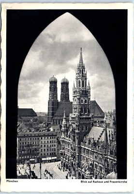 #ad Postcard View of the town hall and Frauenkirche Munich Germany $3.46