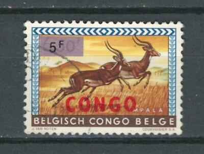 #ad CONGO BELGIUM AFRICA COLONIES CURRENCY OVERPRINT WILDLIFE Used LOT CON 163 $1.99