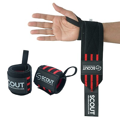 Premium Lifting Wrist Wraps Gym Workout Support with Thumb Loop CrossFit Red $39.99