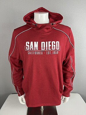 #ad CHAMPION Mens Hooded Sweatshirt size L SAN DIEGO red $29.99
