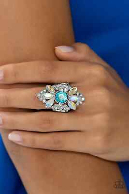 #ad Paparazzi Jewelry Accessories GLISTEN Here Blue Ring LOP Exclusive $5.00