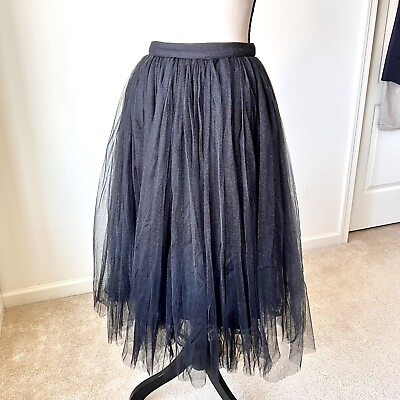#ad LITTLE MISTRESS Black Tulle Midi Circle Ballerina Skirt—SZ. 2 $35.00