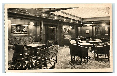 Postcard D quot;Columbusquot; ship club chairs cabinets U3 $9.97