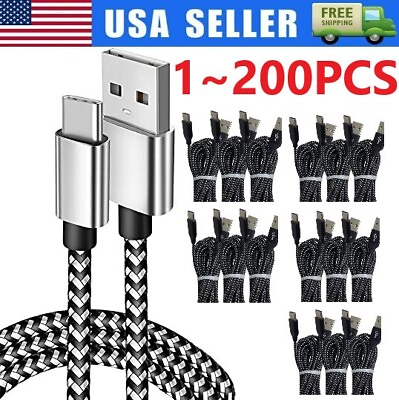 Braided USB C Type C Fast Charging Data SYNC Charger Cable Cord 3 6 10FT Lot $297.99