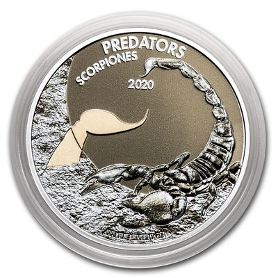 #ad 1 Oz Silver Coin 2020 20 Fran CFA Congo Colorized Predators Scorpiones Scorpion $158.00