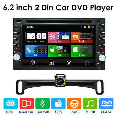 #ad 6.2quot; Car Stereo AM FM Radio DVD CD Player GPS Navi Head Unit Mirror Link Camera $124.50
