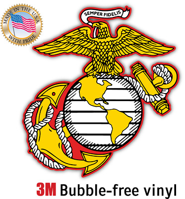 #ad U.S. USMC Marine Corps Logo Semper Fidelis Car Truck Window Laptop Decal $1.99