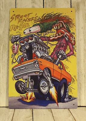 #ad Rat Fink Tin Metal Sign Poster Vintage Look Hot Rod Racing Man Cave Garage $10.97