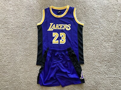 #ad Youth LeBron James Jersey Shorts Uniform Lakers NBA Basketball 3T Boys XL Kids $22.95