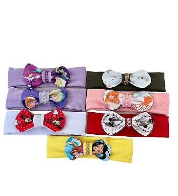 #ad Headbands with a Matching Beautiful Bow for a 3 To 5 Years Girls Brand New $12.00