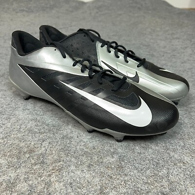 #ad Nike Mens Football Cleats 16 Black Silver Shoe Lacrosse Vapor Pro Low D Detach $55.98