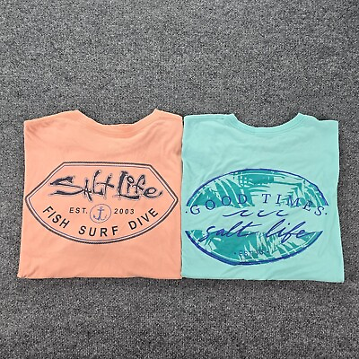#ad Salt Life Mens Tshirt Fishing Casual Outdoors Bundle Lot of 2 Sz XL $18.99