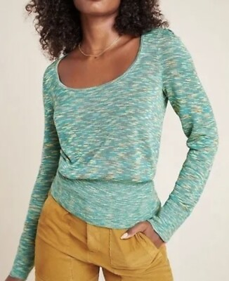 #ad Anthropologie Women Kendra Sweater Turquoise Green Size Medium $30.88