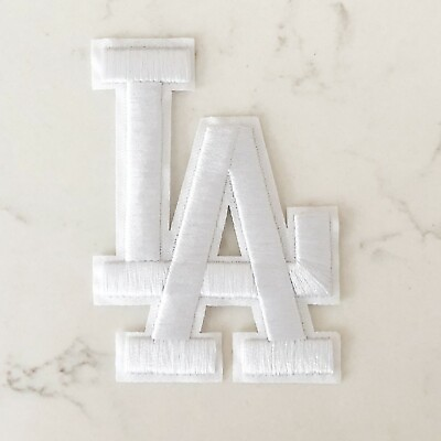 #ad #ad Los Angeles Dodgers L.A. Letters White Jersey Patch Iron on $7.00