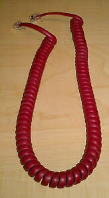 #ad Red Coiled Phone Telephone Handset Cord Cable w RJ11 Connectors $6.75
