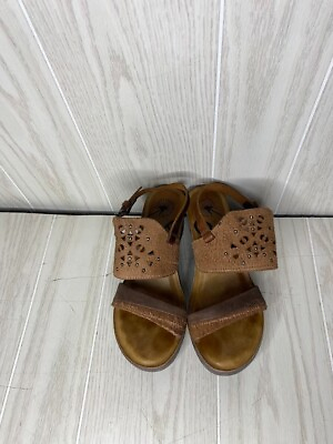 #ad Otbt Sandey leather brown wedge sandals Women#x27;s Size 7.5 M $38.99