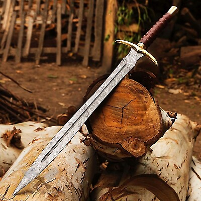#ad Custom Handmade Damascus Steel vikings Sword Sharp blade sword battle ready sw $115.00