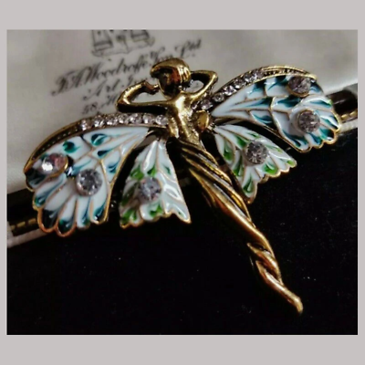 Vintage Art Nouveau Style Fairy Nymph Brooch Shawl Pin Pendant Jewellery Gift $13.08