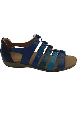 Earth Origins Leather Gladiator Sandals Blakely Sapphire Blue $44.99