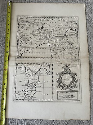 #ad A New Map Of Gallia Cisalpina amp; Graecia Magna E. Wells 1700 $75.00