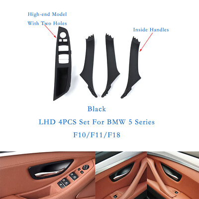 #ad 4PCS Black Car Doors Inside Pull Handle Window Panel For BMW 5 Series 10 17 LHD $44.92