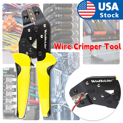 #ad Ratcheting Wire Crimper Tool Self adjustable Electrical Terminal Crimping Pliers $13.99