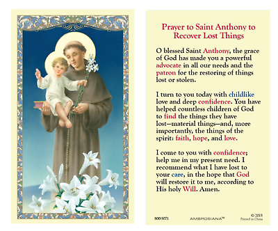#ad Laminated Prayer to St. Anthony to Recover Lost Things Holy Prayer Card Catholic $2.79